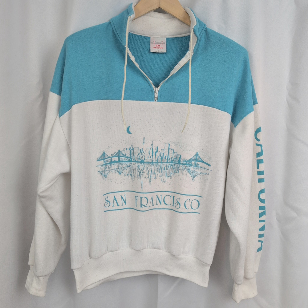 Vintage San Francisco Two Tone Zip Sweatshirt large